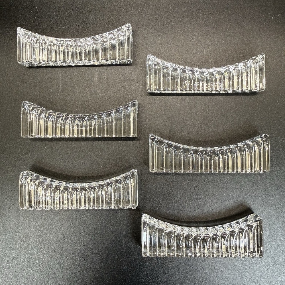 VTG Nachtmann Bleikristall Curved Glass Crystal Stratos Knife Rests Set of 6